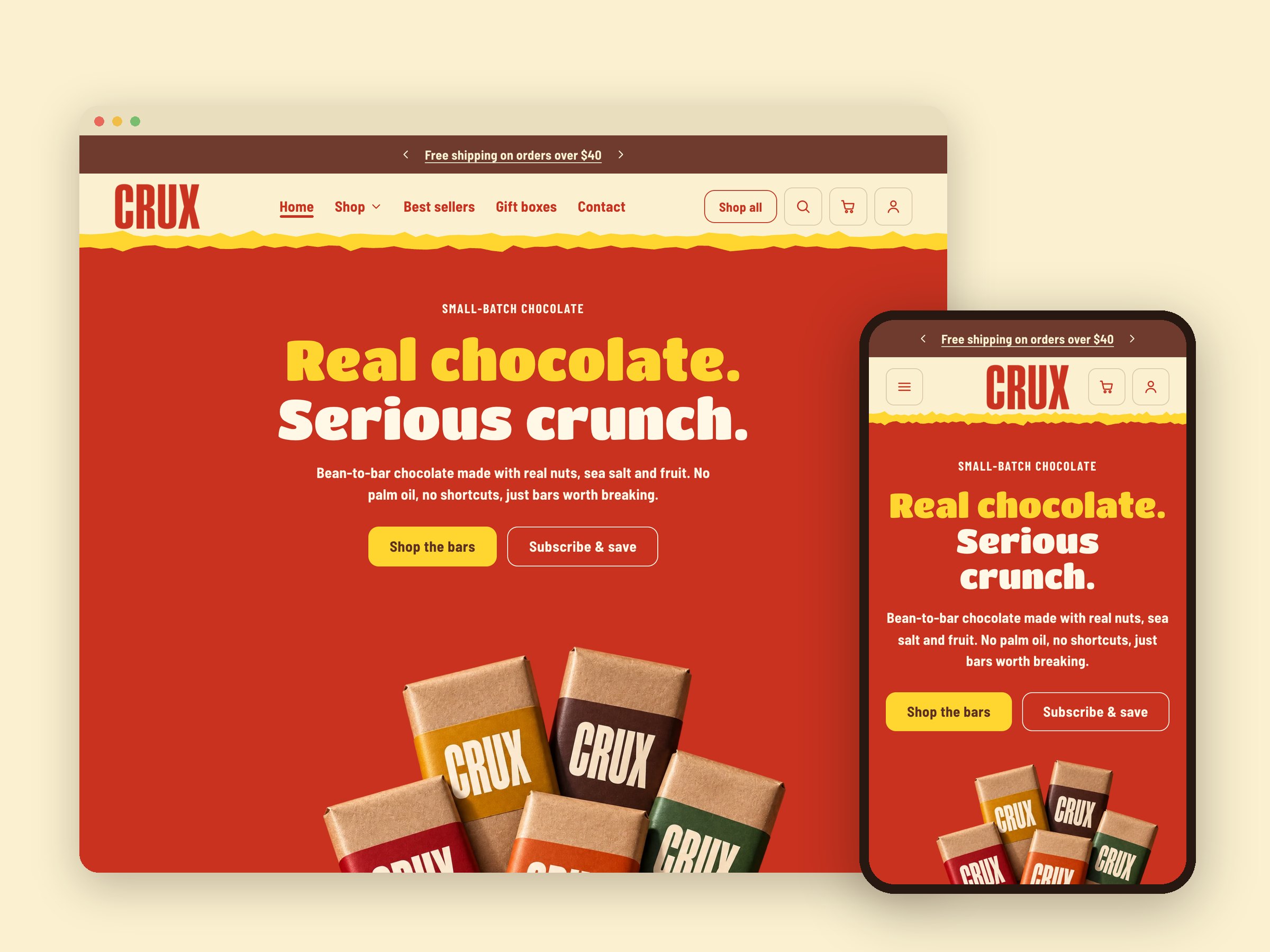 Crux Shopify theme — storefront preview